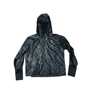 ZYIA Women Active Cheetah Print Black Lightweight Bomber Jacket Sz L Zip Up